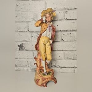 Vintage Porcelain Figurine 20" Man in Hat Hand Painted Numbered Statue